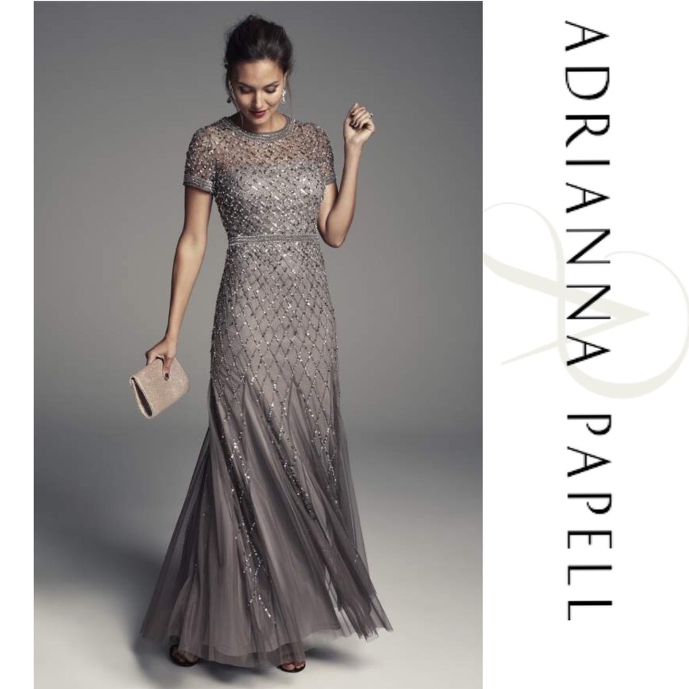 Adrianna Papell Cap Sleeve Lead Gown